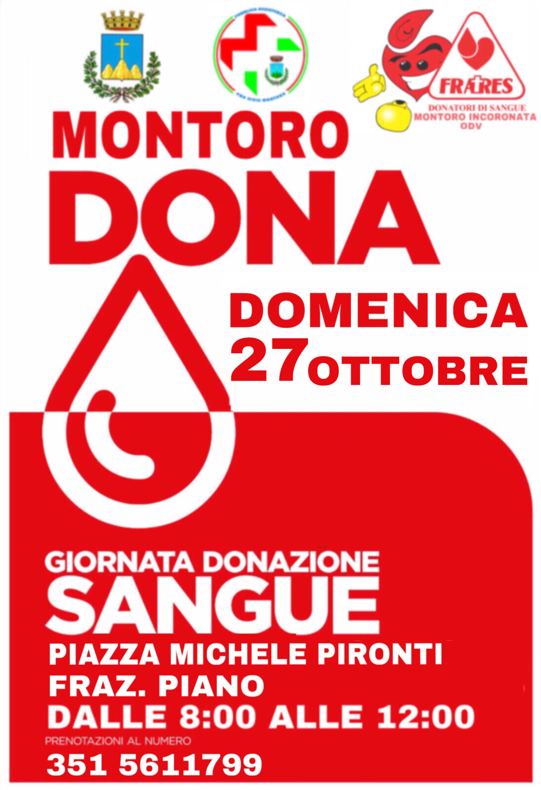 Domenica 27 ottobre - Giornata donazione sangue